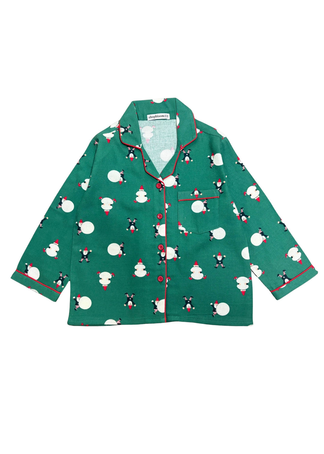 Little Elf Dreams Cotton Flannel Long Sleeve Kids Night Suit