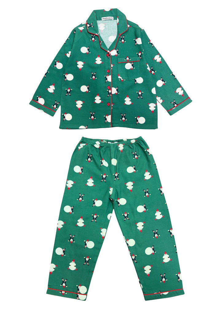 Little Elf Dreams Cotton Flannel Long Sleeve Kids Night Suit
