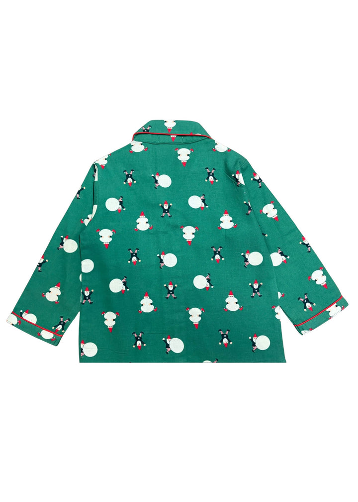 Little Elf Dreams Cotton Flannel Long Sleeve Kids Night Suit