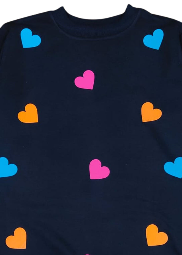 Glow in the Dark Colorful Hearts Kids Sweatshirt