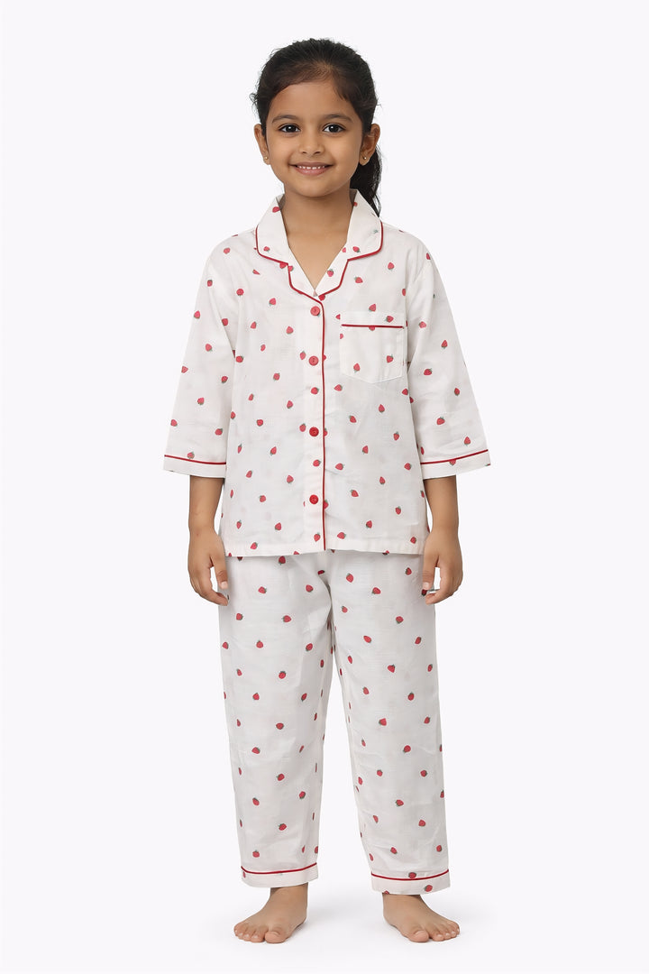Juicy Berry Nights Print Long Sleeve Kids Night Suit