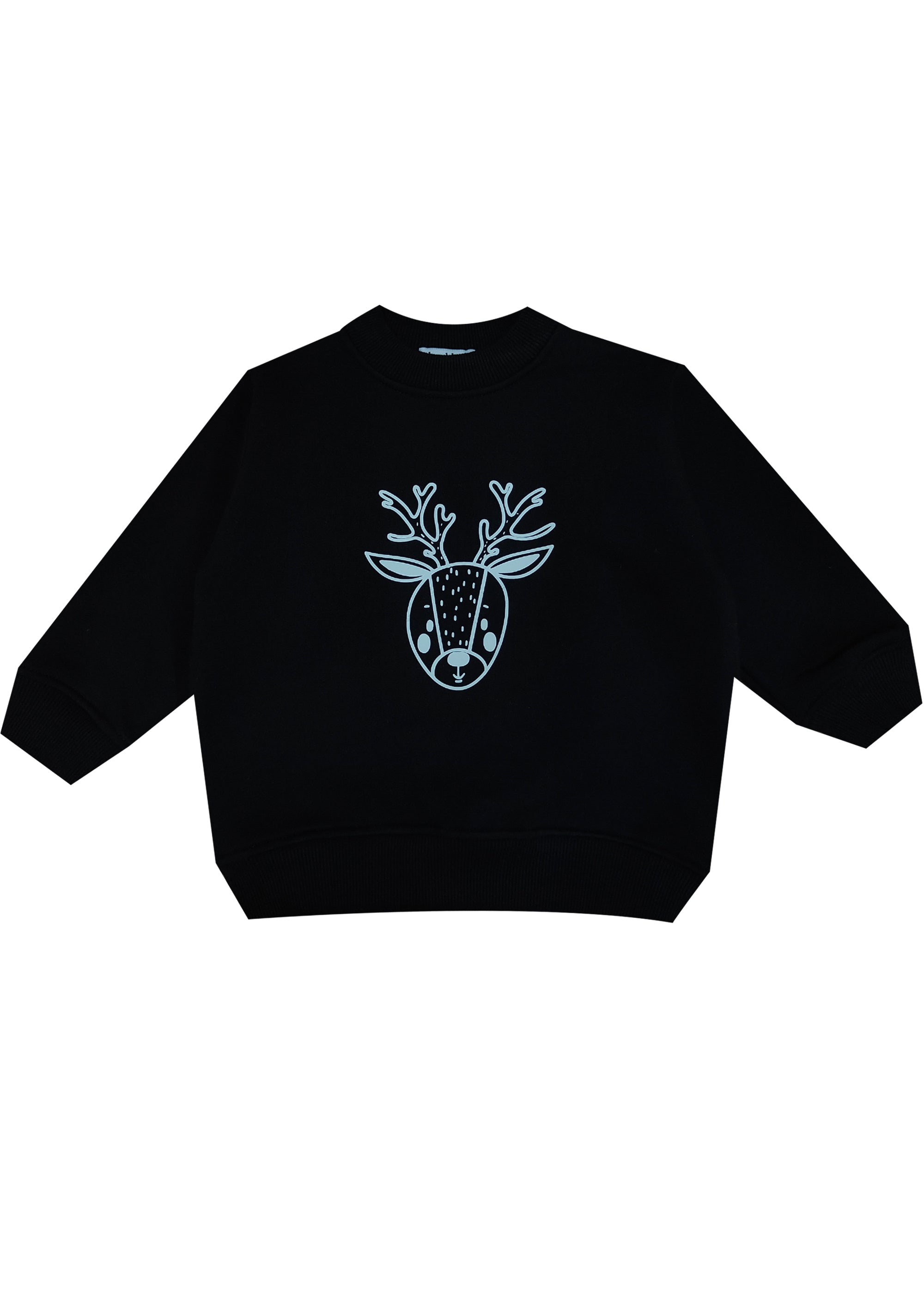 Glow In The Dark Reindeer Warm Fleece Kids Sweatshirt