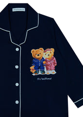 Its Bedtime Teddy Navy Long Sleeve Kids Night Suit