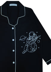 Astronaut with Guitar Glow in the Dark Print Long Sleeve Kids Night Suit