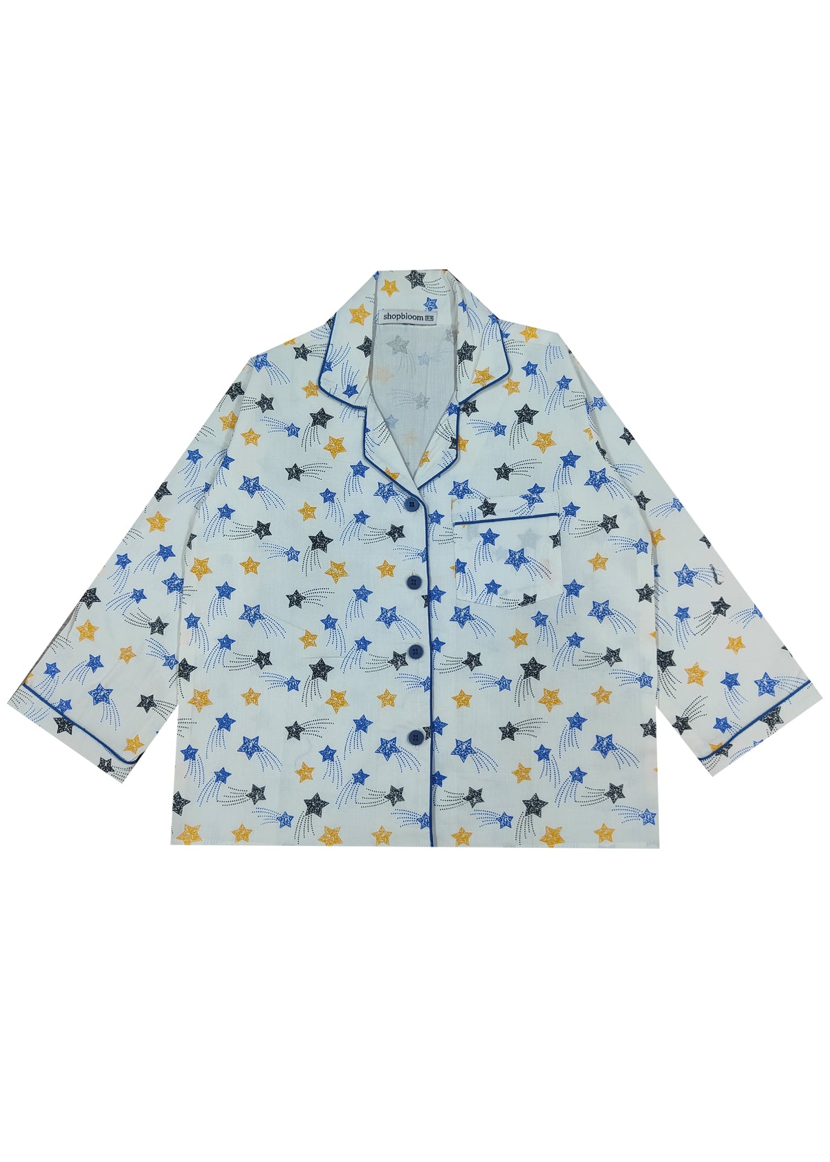 Starry Print Long Sleeve Kids Night Suit