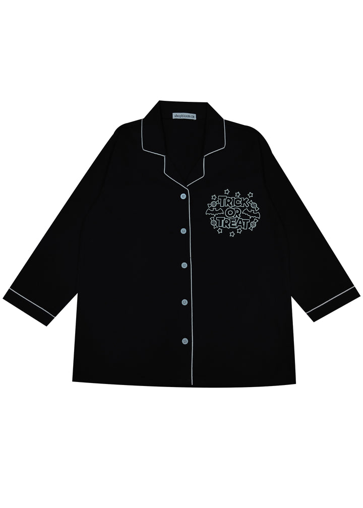 Trick or Treat Glow in the Dark Print Long Sleeve Kids Night Suit