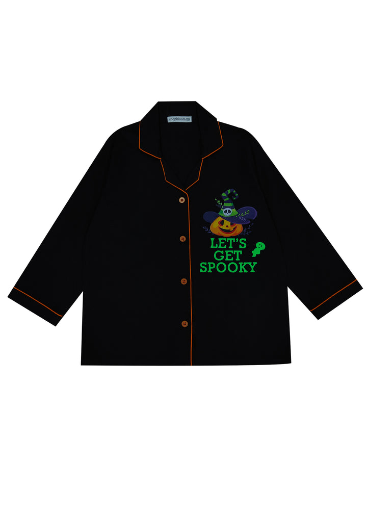 Spooky Glow in the Dark Print Long Sleeve Kids Night Suit