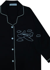 Aeroplane Glow in the Dark  Print Long Sleeve Kids Night Suit
