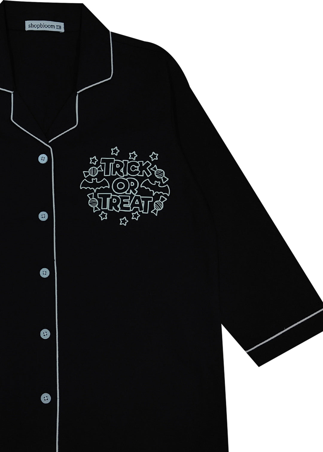 Trick or Treat Glow in the Dark Print Long Sleeve Kids Night Suit