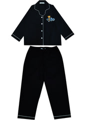 Cuddly Teddy Car Black Long Sleeve Kids Night Suit