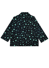 Glow in the Dark Stars Print Long Sleeve Kids Night Suit