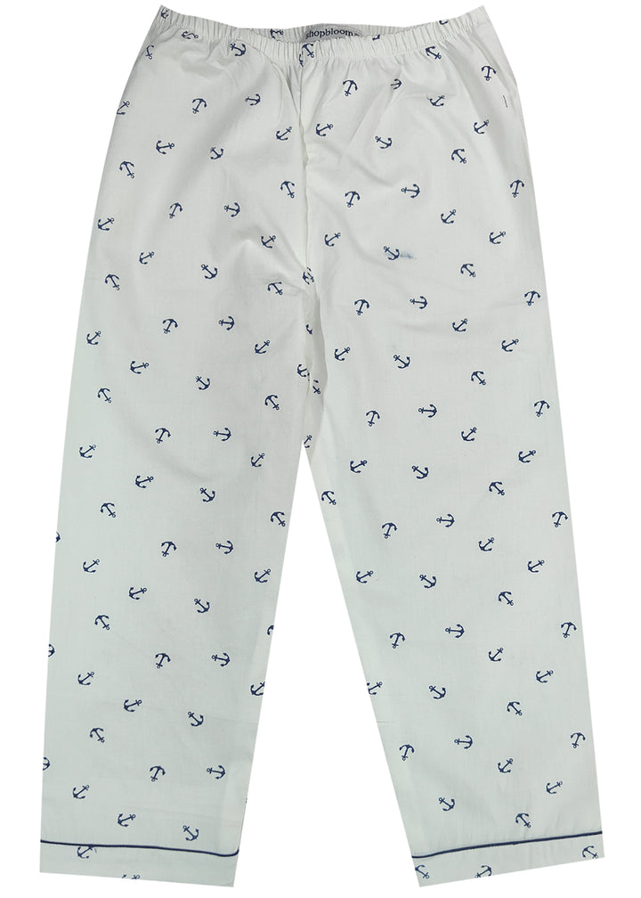 Anchor Print Long Sleeve Kids Night Suit