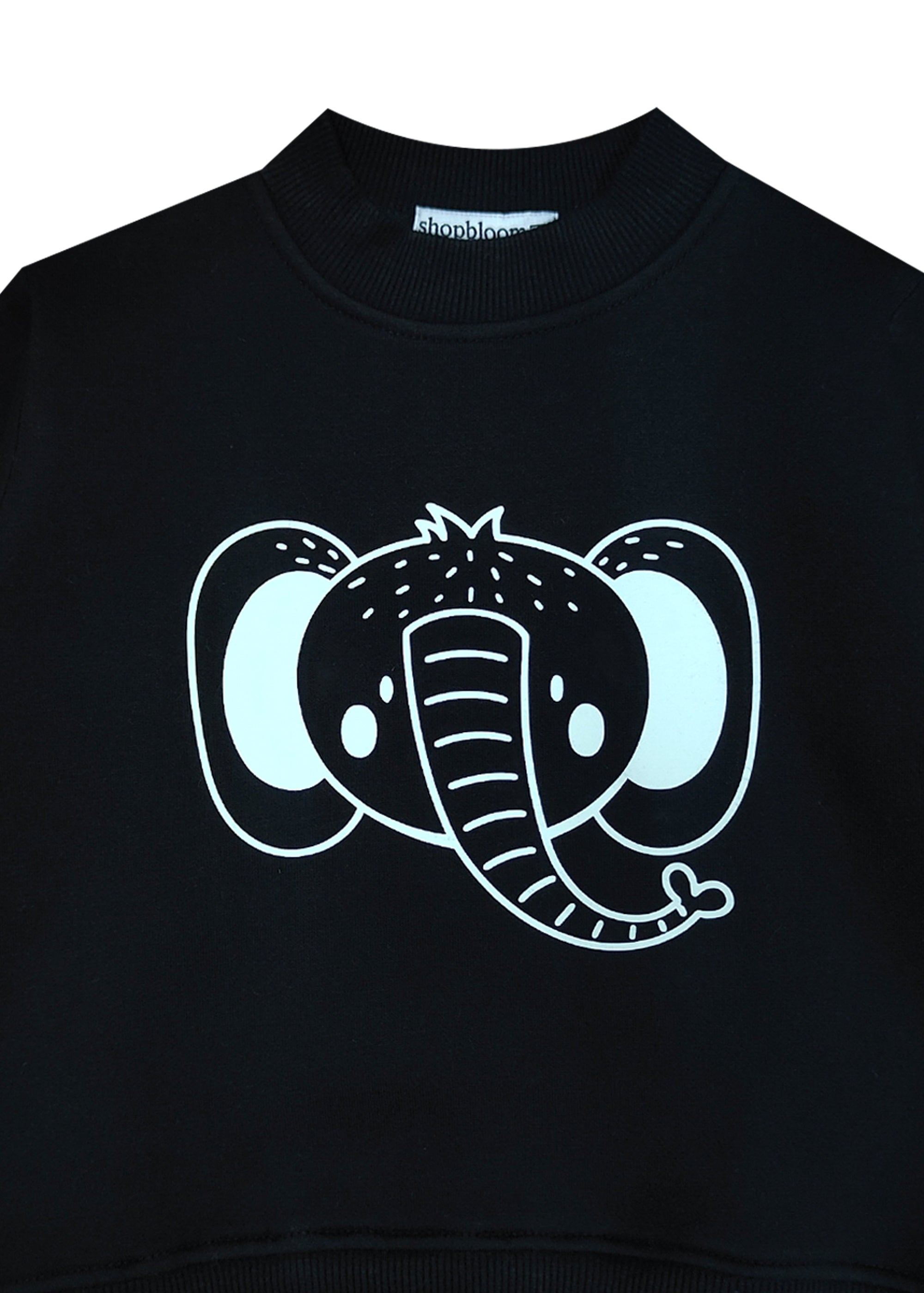 Glow In The Dark Elephant Warm Fleece Kids Sweatshirt