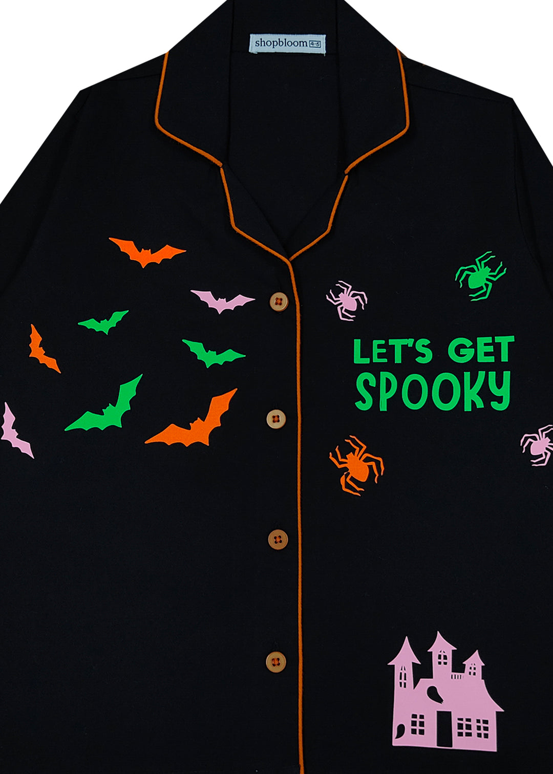 Spooky Pink Glow in the Dark Print Long Sleeve Kids Night Suit