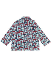 Red and Blue Ship Long Sleeve Kids Night Suit