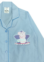 Peppa Pig Bedtime Sky Blue Print Long Sleeve Kids Night Suit
