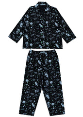 Glow in the Dark Galaxy Print Long Sleeve Kids Night Suit