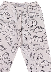 Dino Line Art Print Long Sleeve Kids Night Suit