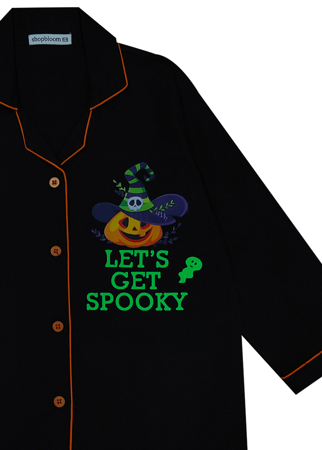 Spooky Glow in the Dark Print Long Sleeve Kids Night Suit