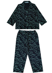 Glow in the Dark Playful Dino Print Long Sleeve Kids Night Suit