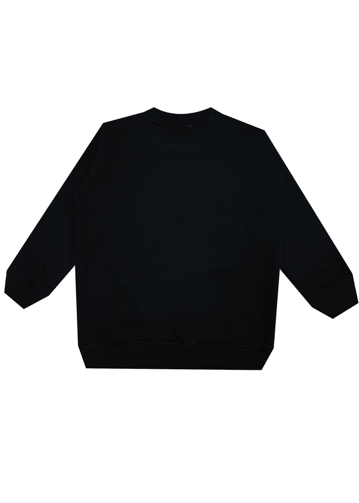 Hand Embellished Unicorn Warm Fleece Kids Sweatshirt (Black)