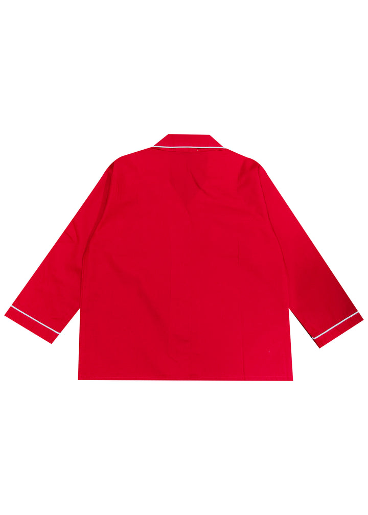 Kids Customized Name Reindeer Print Long Sleeve Night Suit