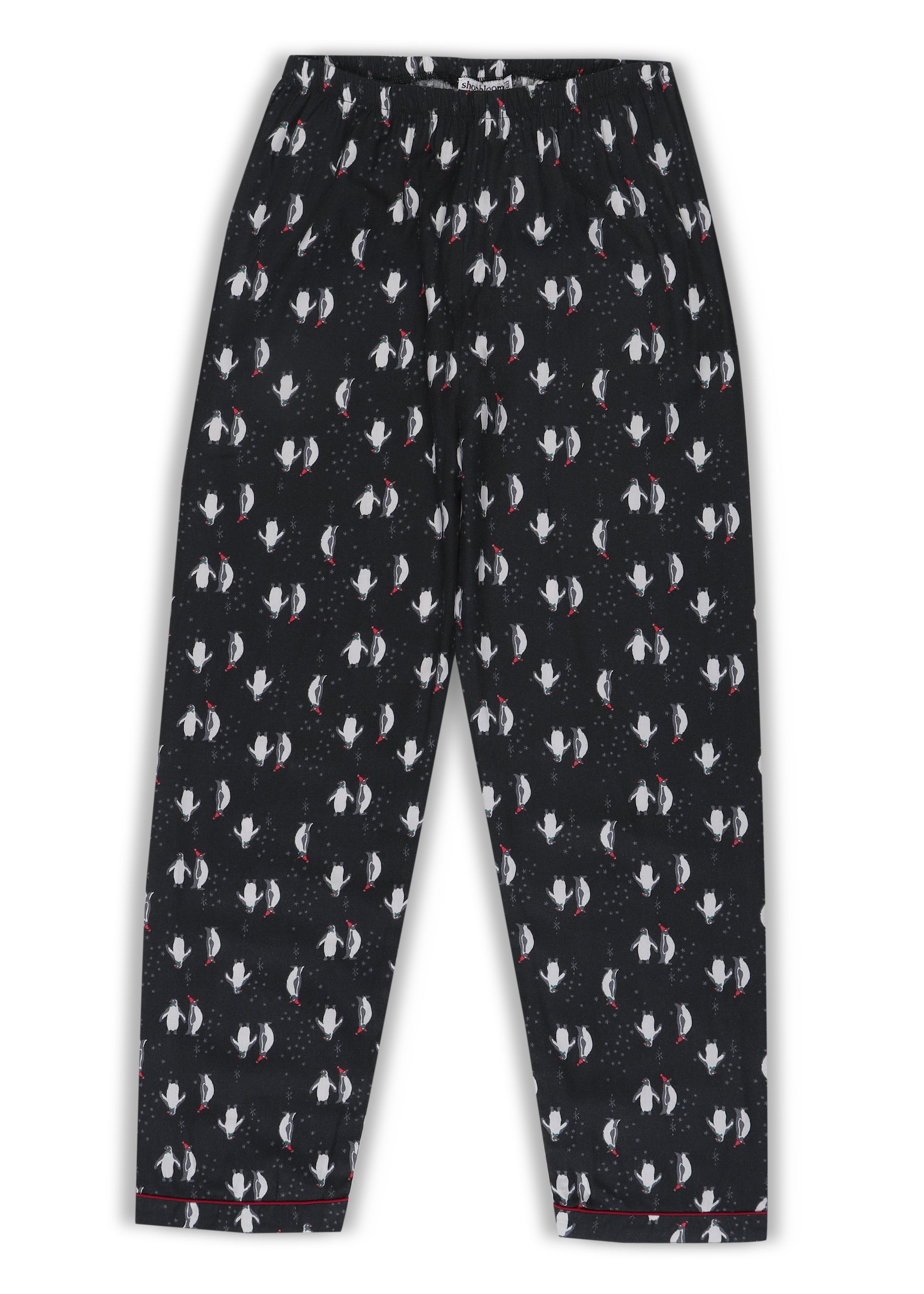 Penguin Love Print Cotton Flannel Long Sleeve Kid's Night Suit
