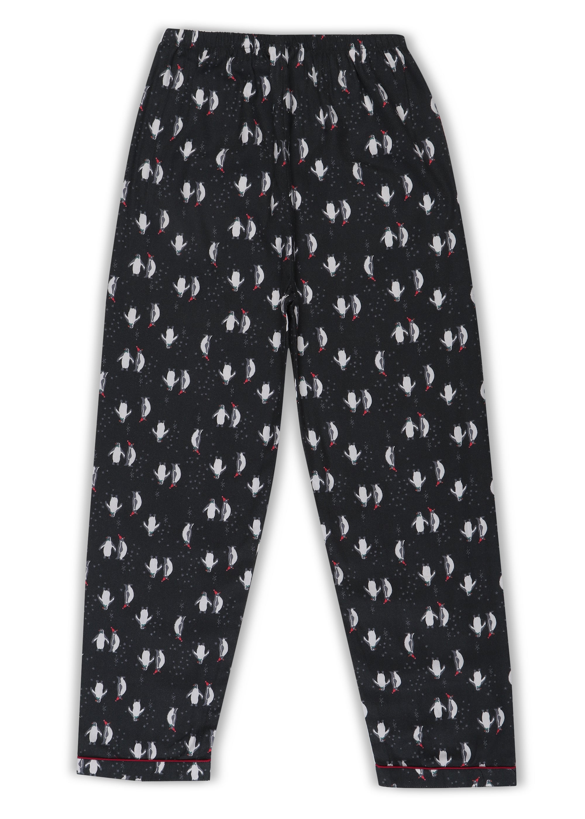 Penguin Love Print Cotton Flannel Long Sleeve Kid's Night Suit
