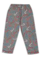 Bright Candy Canes Print Cotton Flannel Long Sleeve Kid's Night Suit