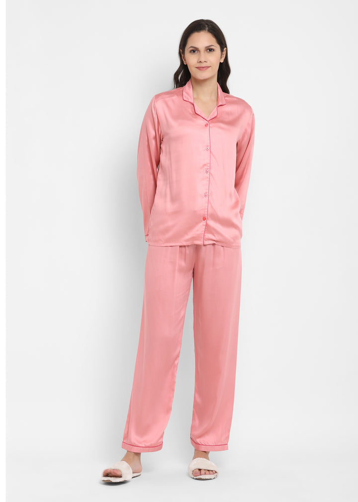 Ultra Soft Modal Satin Long Sleeve Women's Night Suit