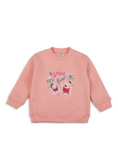 Peppa Snow Much Fun Cotton Warm Fleece Pink Kids Sweatshirt