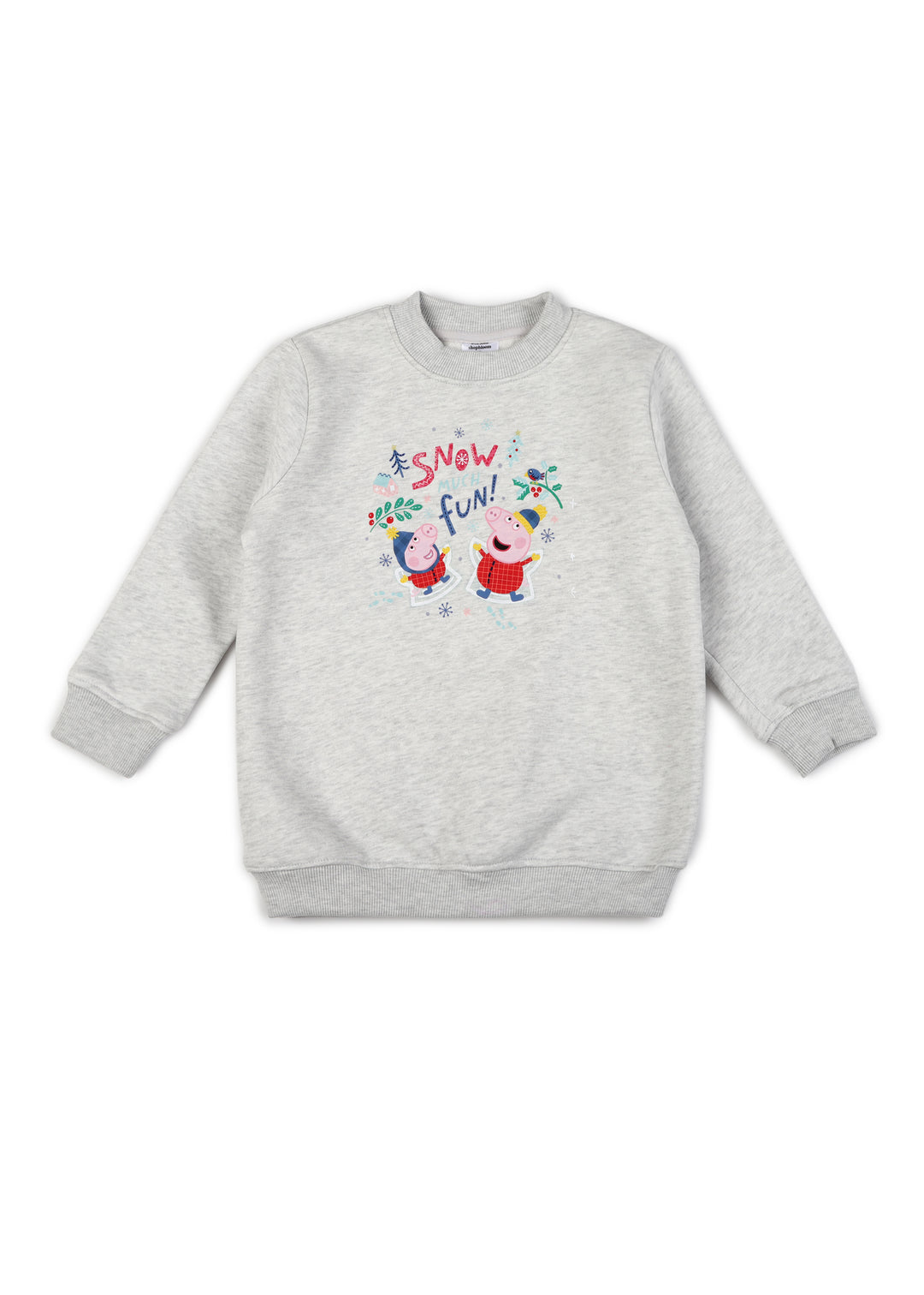 Snow Much Fun Warm Fleece Kids Grey Sweatshirt