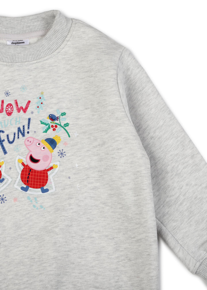 Snow Much Fun Warm Fleece Kids Grey Sweatshirt