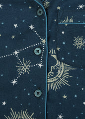 Constellation and Shine Print Cotton Flannel Long Sleeve Kid's Night Suit