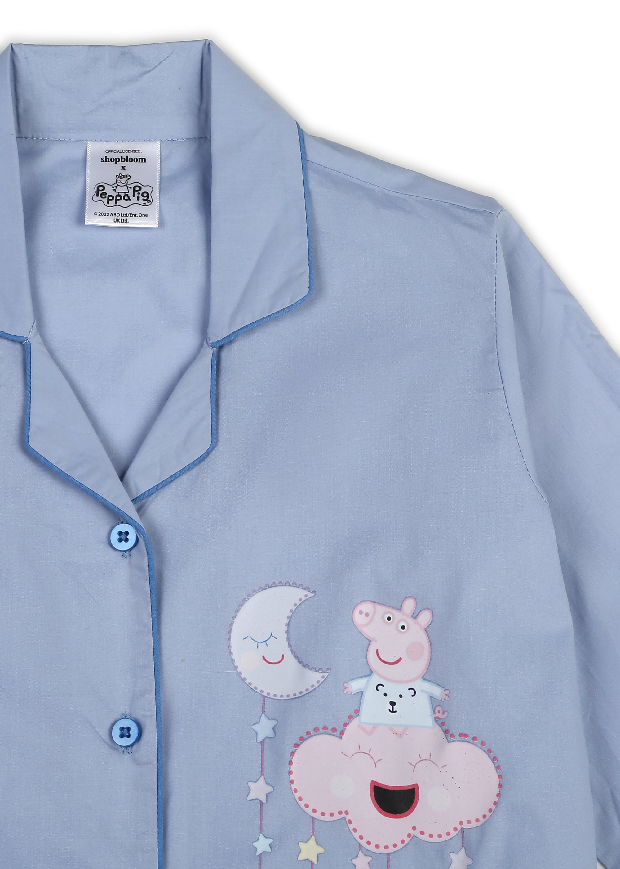 Peppa Pig Sky Blue Dream Print Long Sleeve Kids Night Suit