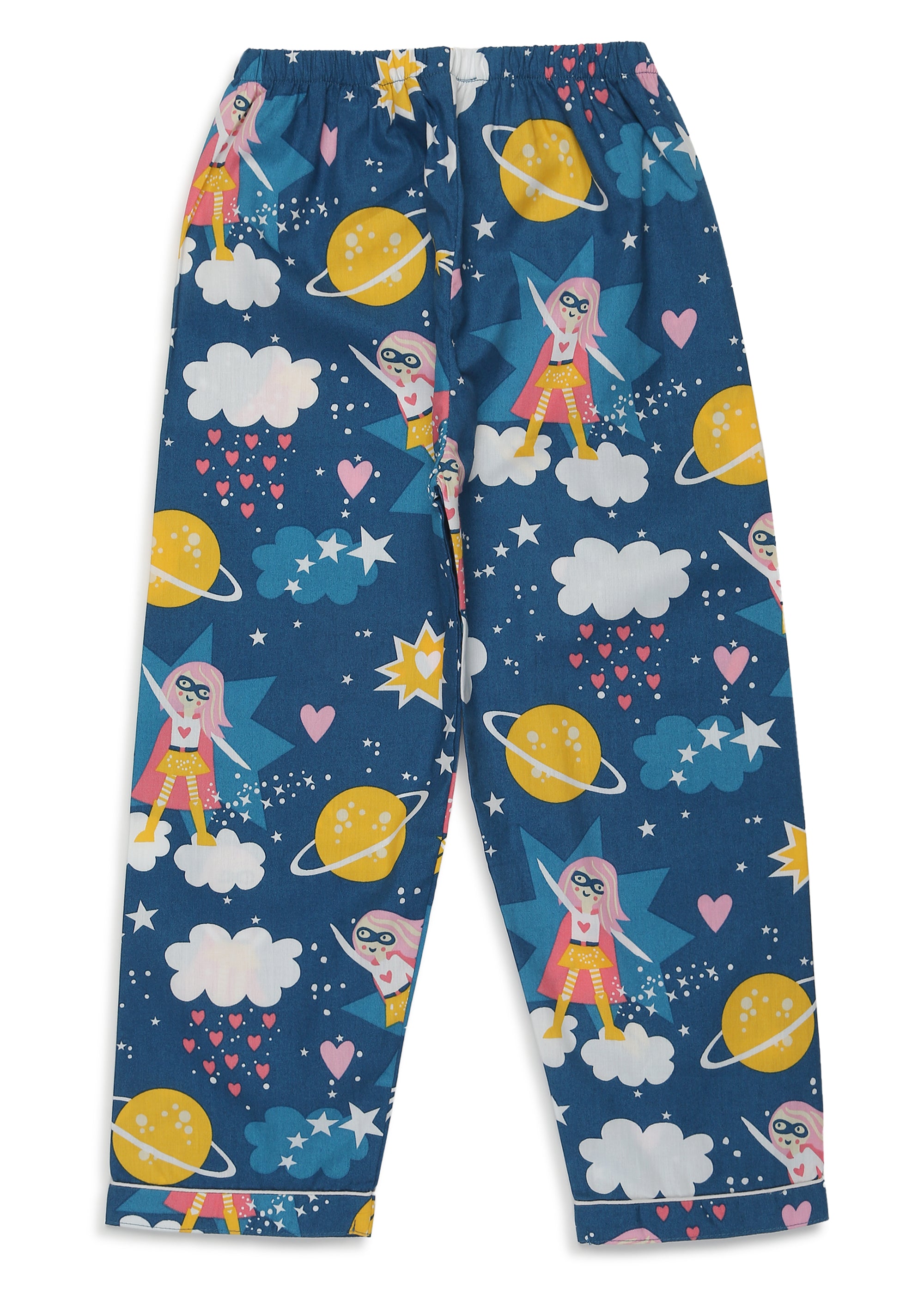 Wonder Girl Print Long Sleeve Kids Night Suit