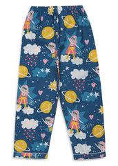 Wonder Girl Print Long Sleeve Kids Night Suit