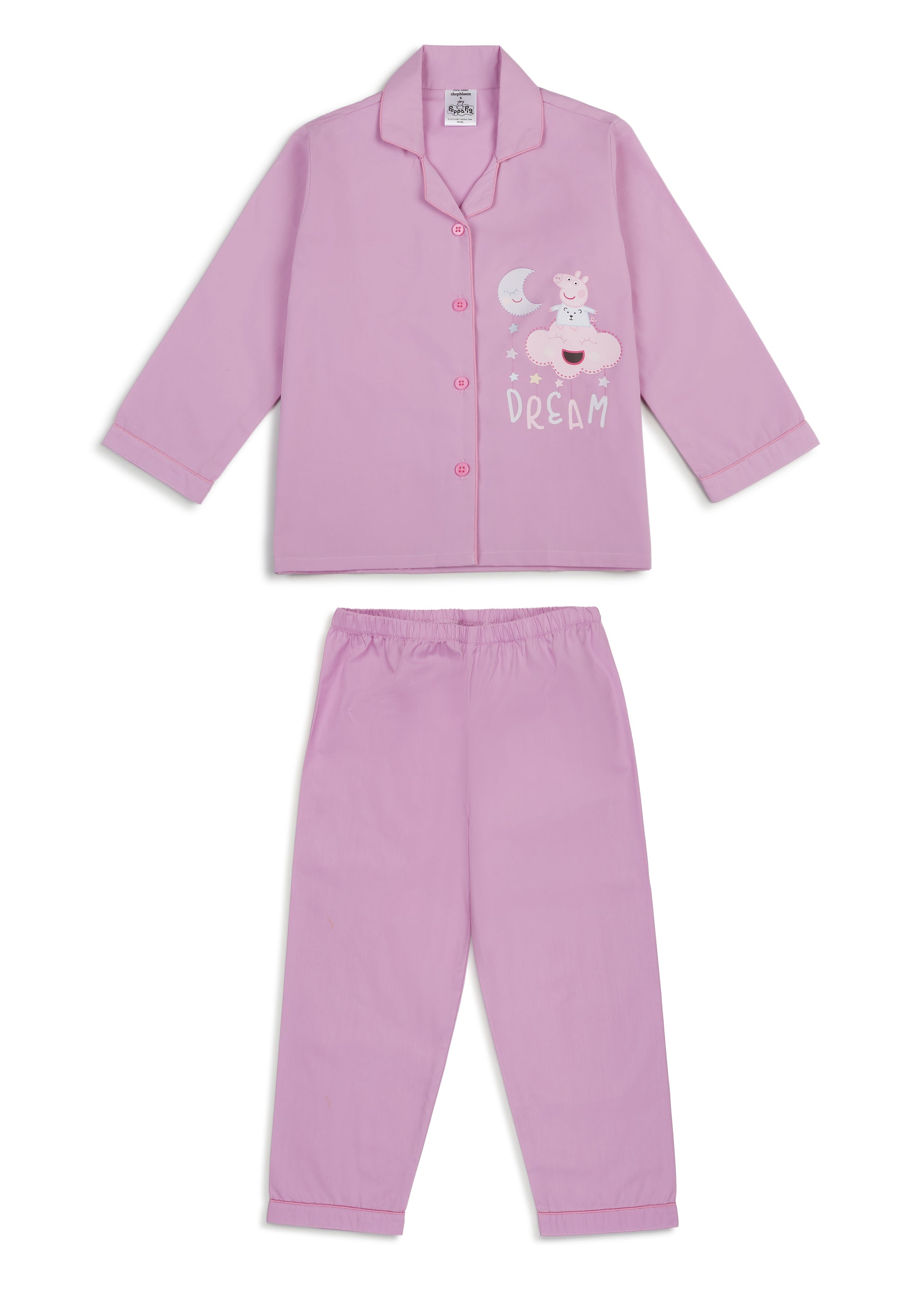 Peppa Pig Lavender Dream Print Long Sleeve Kids Night Suit