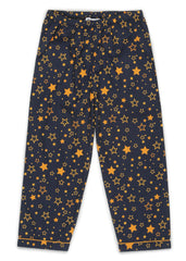 Blue Stars Print Long Sleeve Kids Night Suit
