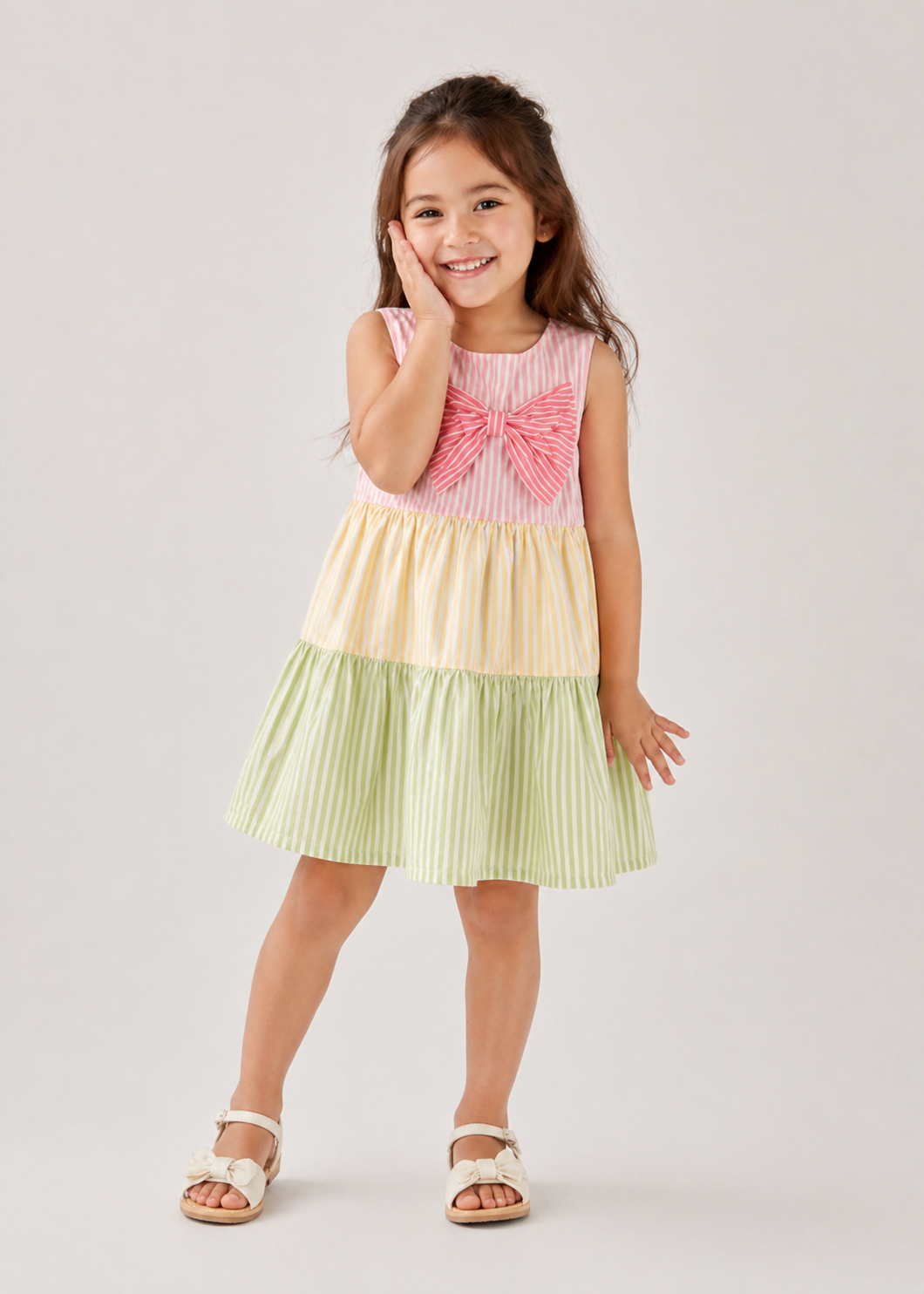 Tiered Seersucker Girl's Dress
