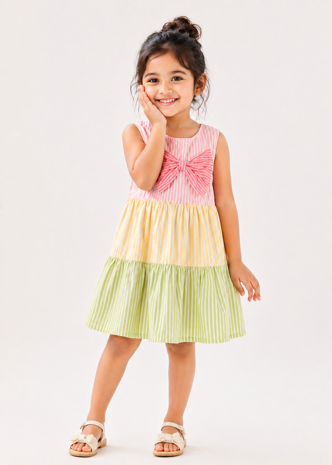 Tiered Seersucker Girl's Dress
