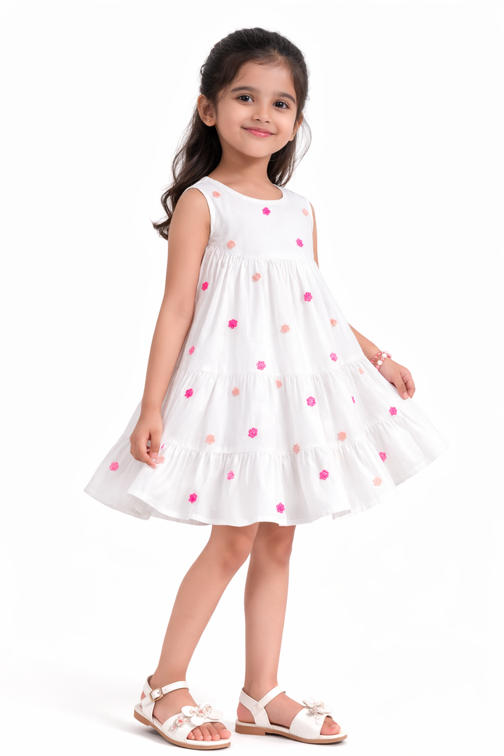 Embellished Tiered Girl's Dress