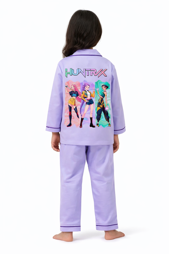 K-Pop Demon Hunters Midnight Print Long Sleeve Kids Night Suit