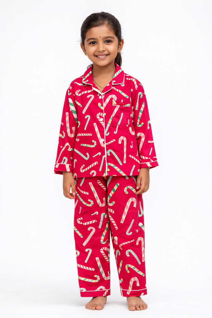 Sweet Treat Cotton Flannel Long Sleeve Kids Night Suit
