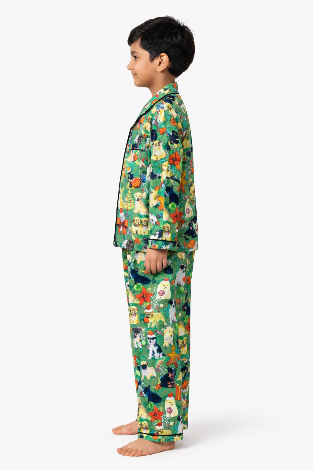 Happy Paws Print Long Sleeve Kids Night Suit