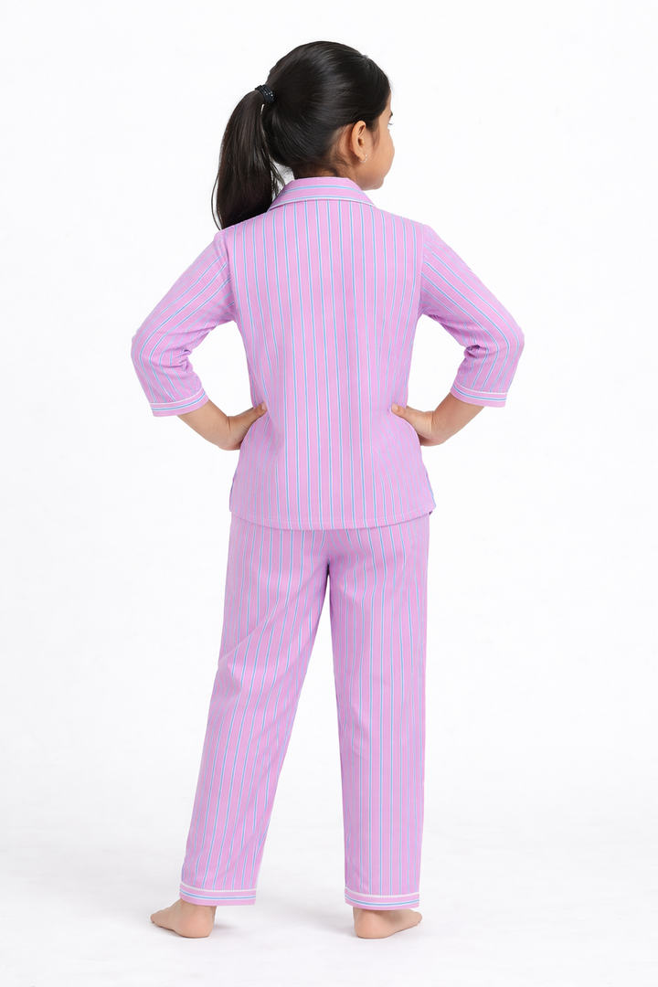 Daddy and Mama's Girl Blue Glitter Print Long Sleeve Kids Night Suit