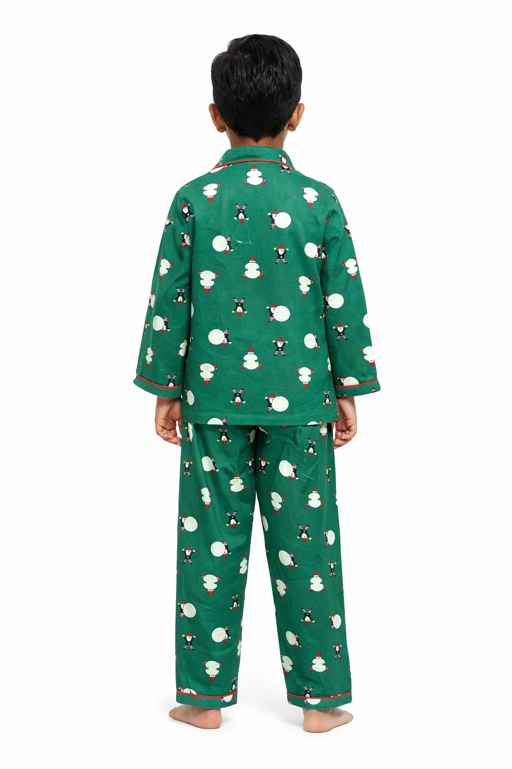 Little Elf Dreams Cotton Flannel Long Sleeve Kids Night Suit