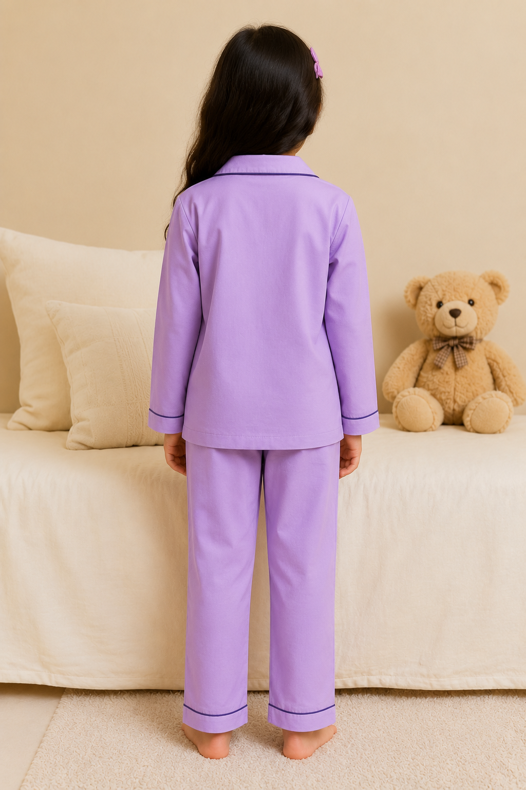 Teddy Bedtime Bliss Print Long Sleeve Kids Night Suit