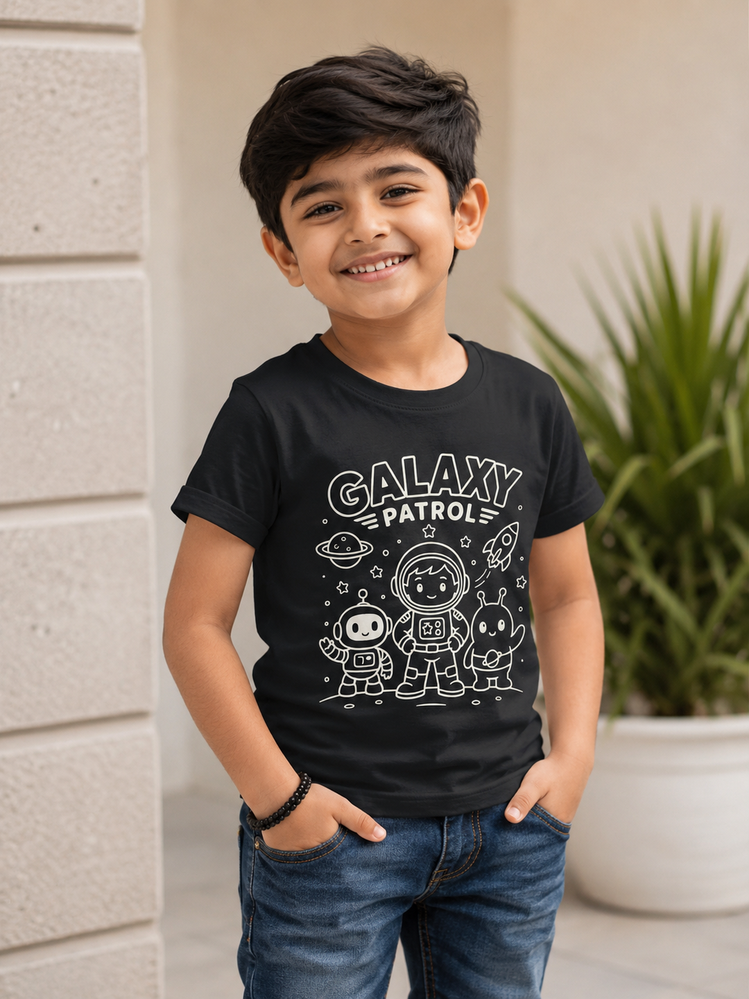 Galaxy Patrol Glow In The Dark Print T-Shirt
