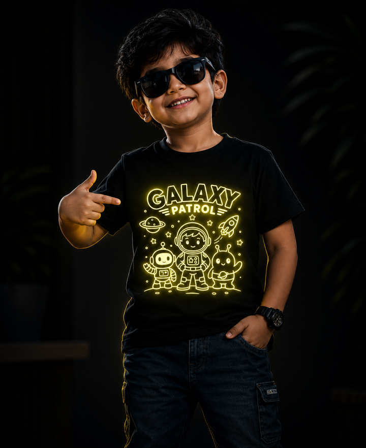 Galaxy Patrol Glow In The Dark Print T-Shirt